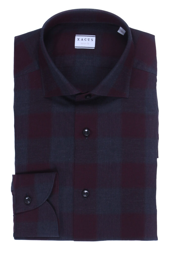 XACUS Camicia a quadri con inserti melange