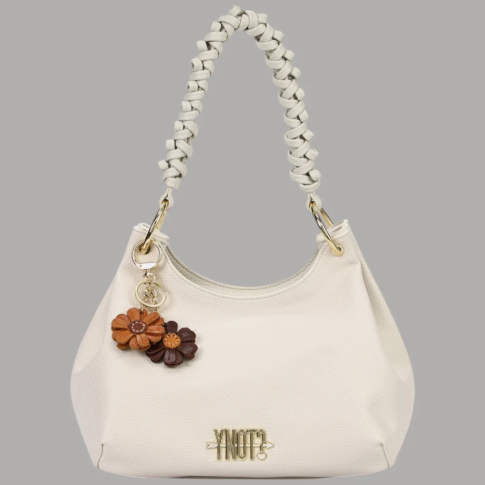 Borsa Ynot Hobo ZANTE M in Eco Pelle PU Manico Intrecciato e Tracolla