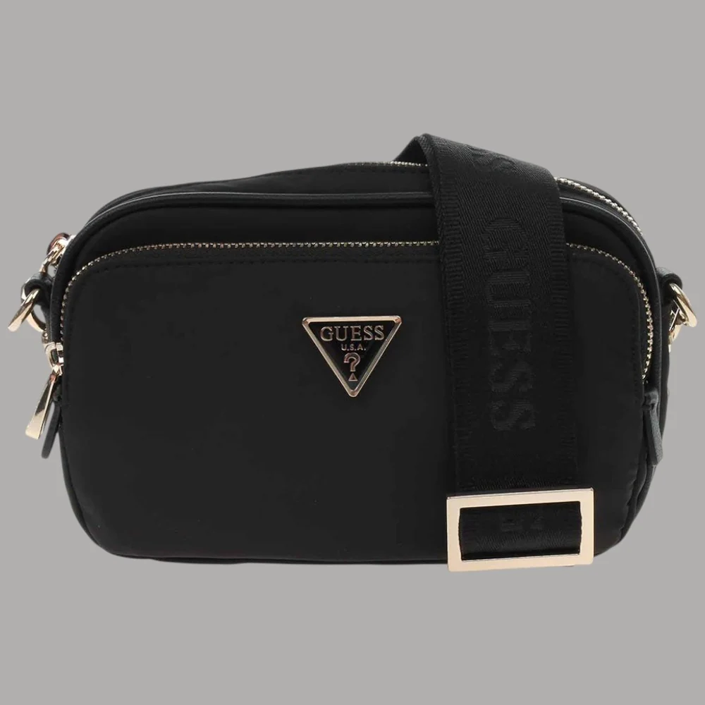 Guess Borsa a Tracolla Eco Gemma Mini Crossbody in Poliestere con Logo Dorato