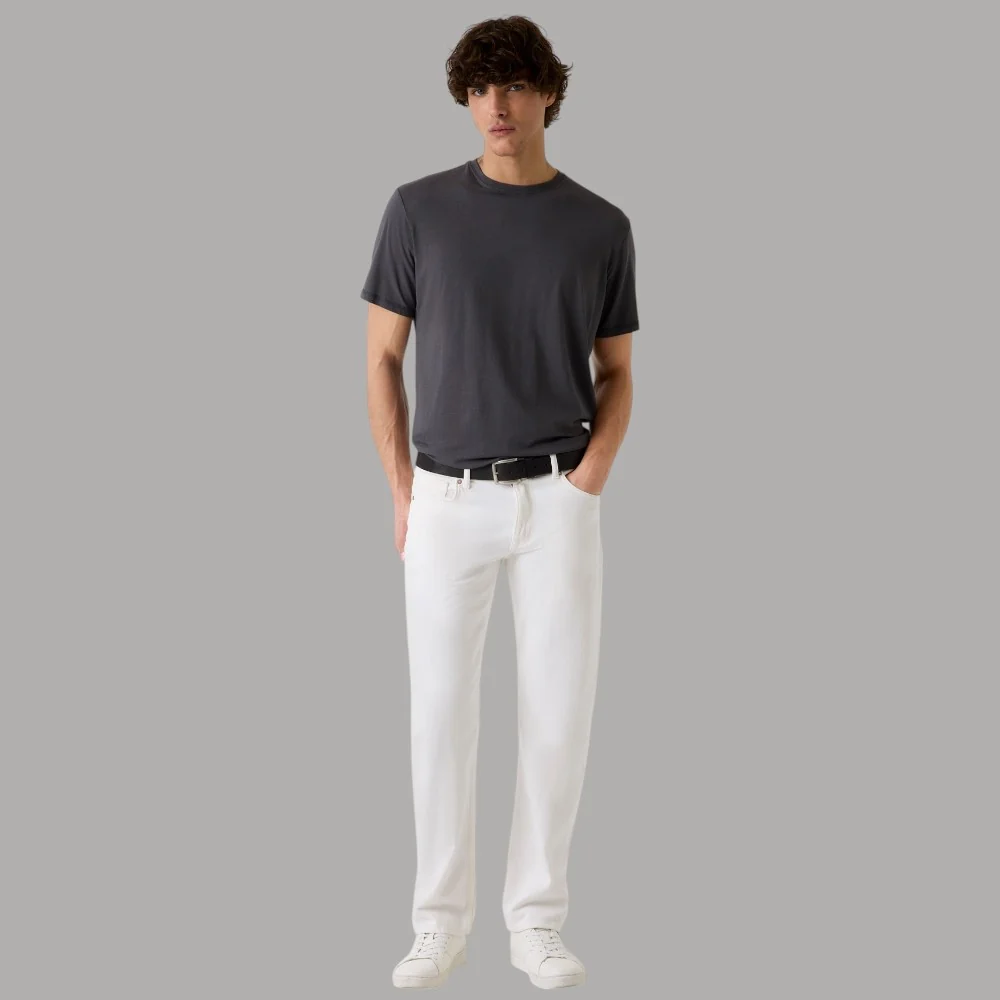 Jeans Bianchi Slim Fit Guess Uomo Vita Bassa Denim Stretch