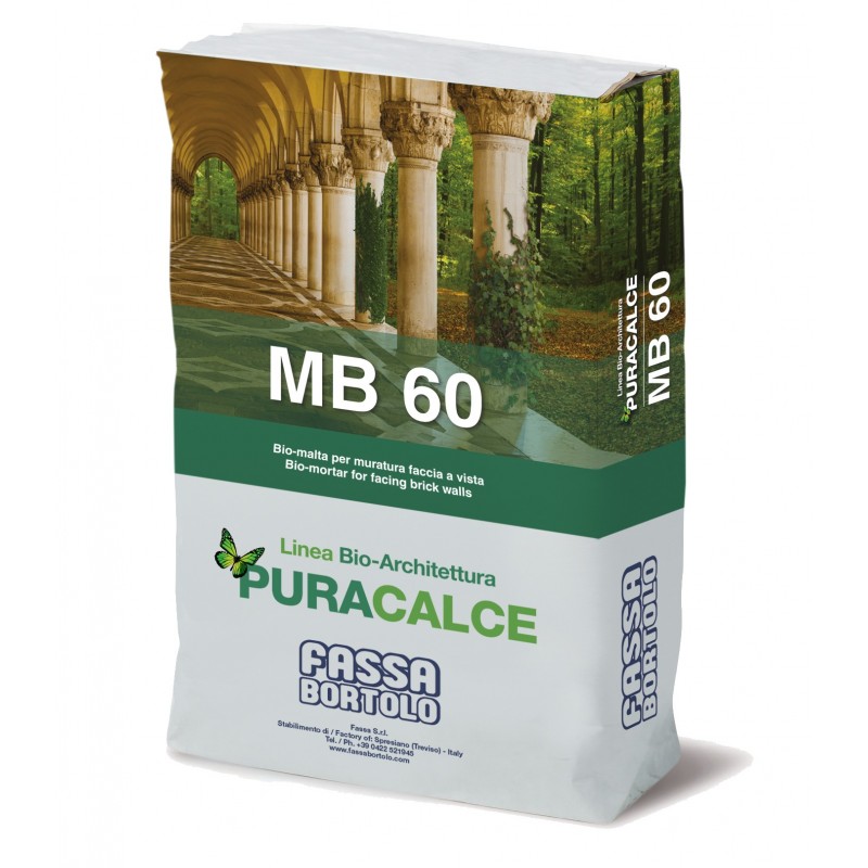 Bio malta Fassa MB60 per muratura faccia a vista bianca e giallo antico (Sacco da 25 Kg)