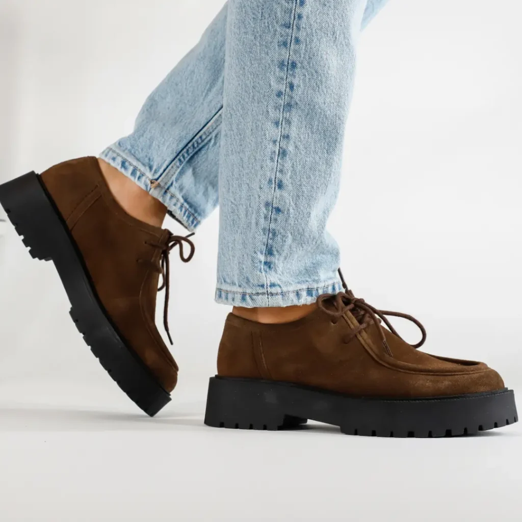 Club Style Paraboot Allacciata Camoscio Marrone stringata donna