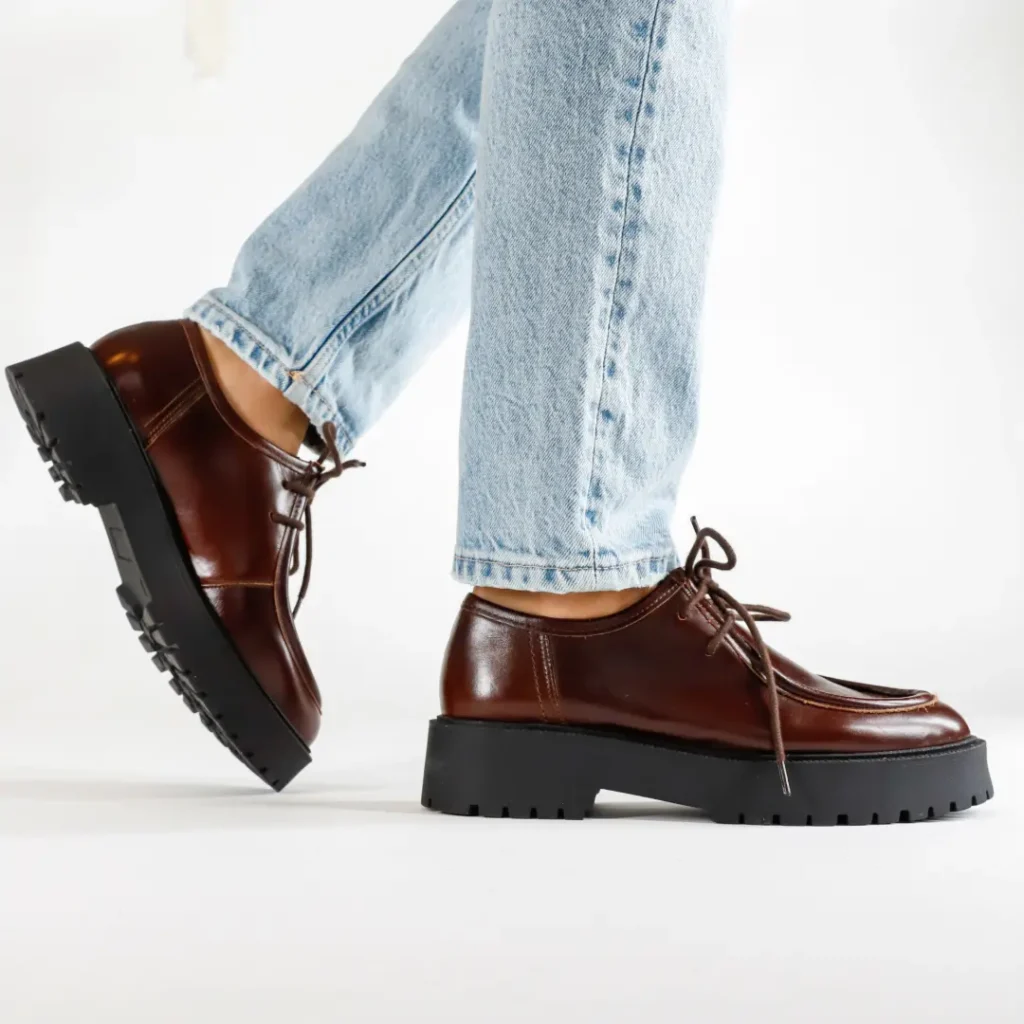 Club Style Paraboot Allacciata Pelle Marrone stringata donna