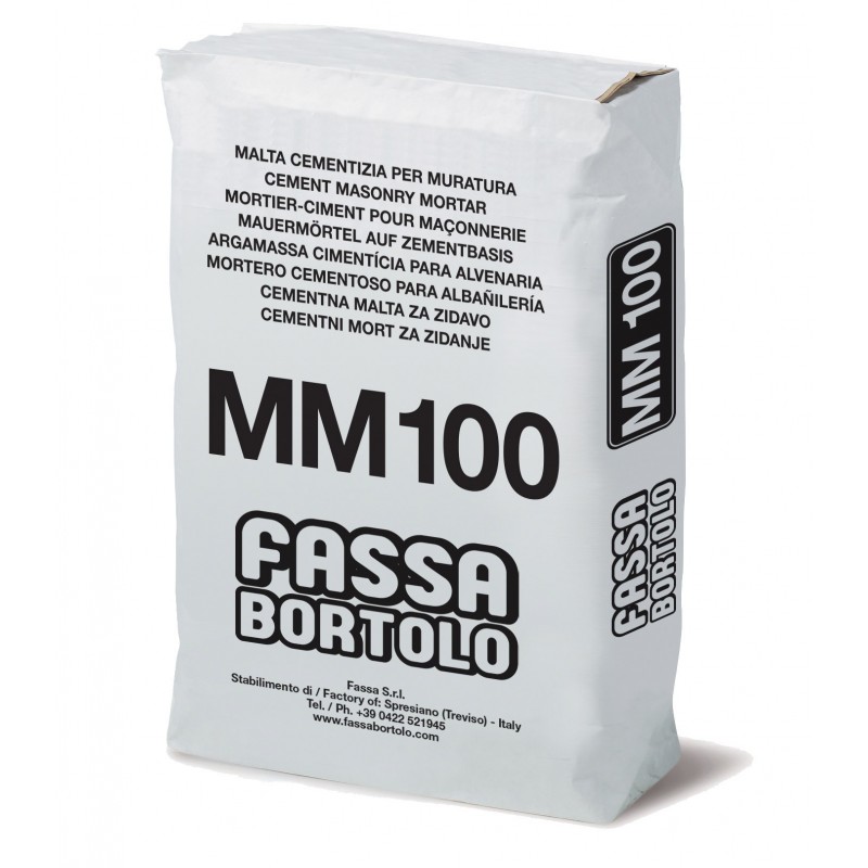 Malta cementizia Fassa MM100 per muratura (Sacco da 25 kg)
