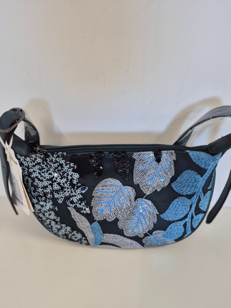 Borsa Clutch Mezzaluna con ricamo perline Odessa