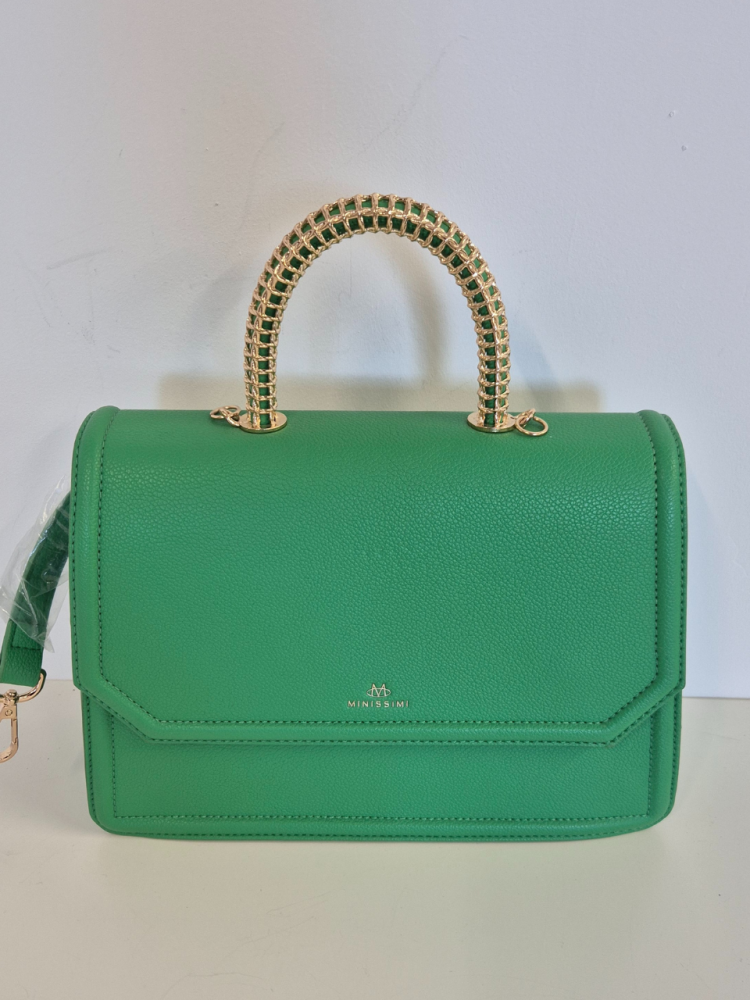 Borsa a mano con tracolla rimovibile Debbie col. Verde Brillante