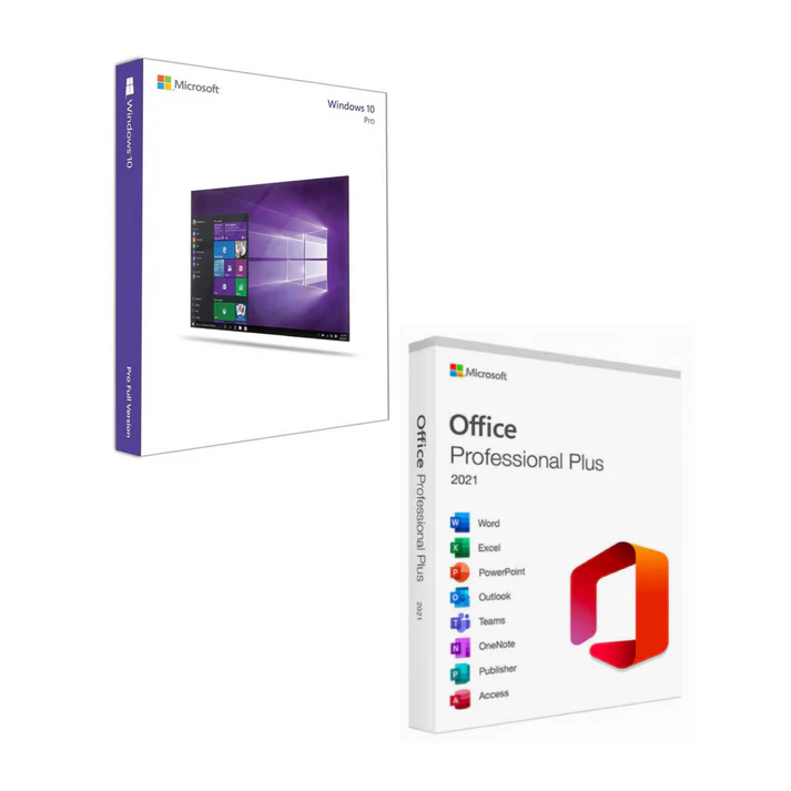 Combo Microsoft Windows 10 Pro + Office 2021 Professional Plus Licenza a Vita