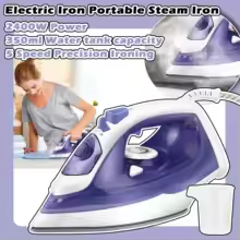 Electric Iron Portable Steam Iron, 2400W Powerful Steam Function, Non stick Stainless Steel Soleplate,350ml Water Tank