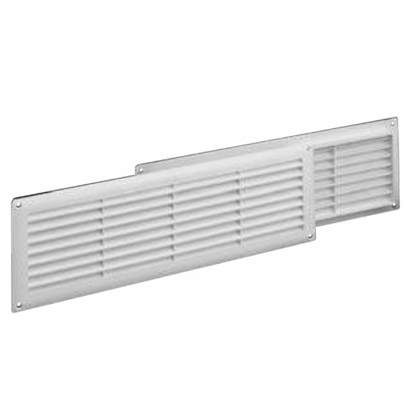 Griglie di ventilazione rettangolari fisse con imbocco dakota 365x125mm in abs bianco 10pz
