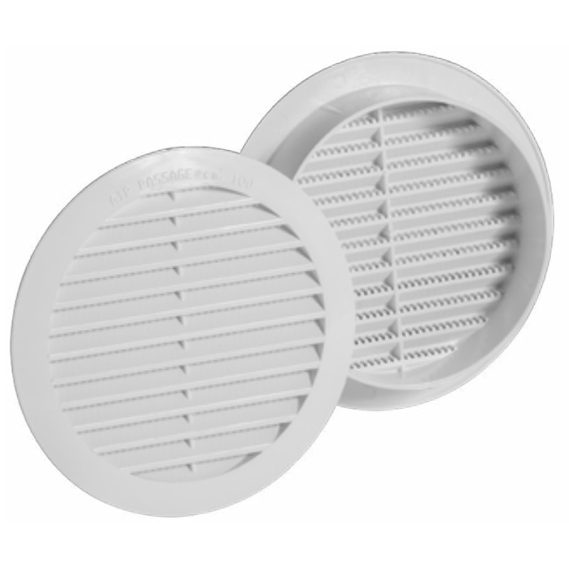 Griglie di ventilazione tonde da incasso dakota in abs bianco o60mm 10pz
