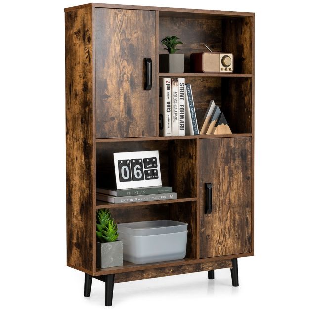 Libreria con 4 livelli e mensole aperte hw67563cf 3