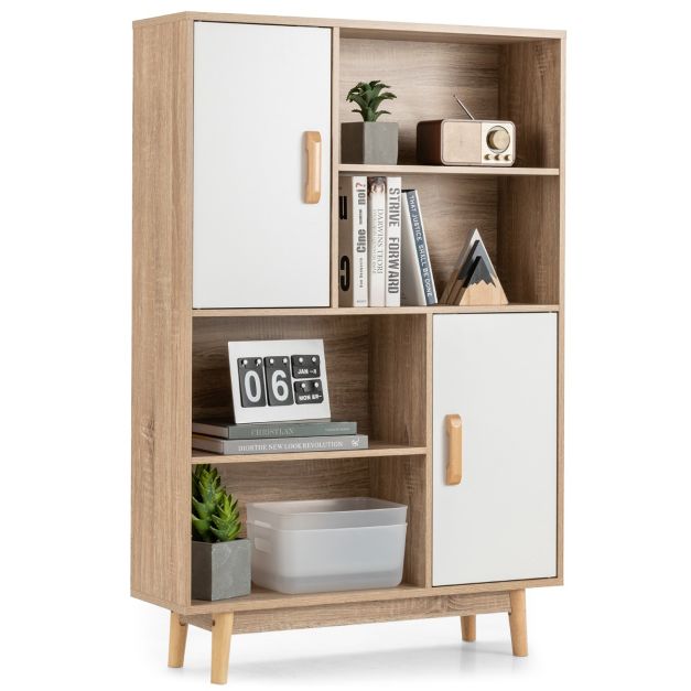 Libreria con 4 livelli e mensole aperte hw67563wh 3