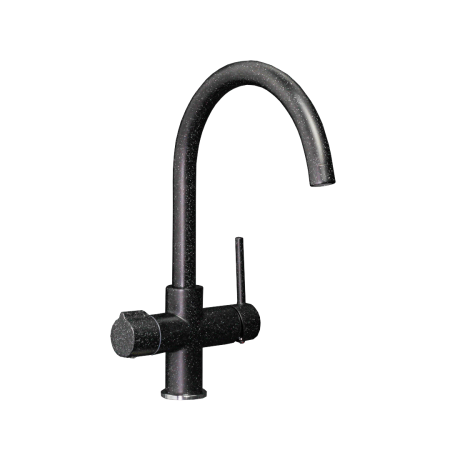 Miscelatore 5 vie alto tondo fragranite nero