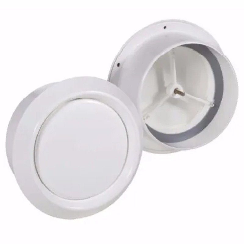 Valvola di ventilazione fissa dakota 100mm con diffusore regolabile in abs bianco opaco