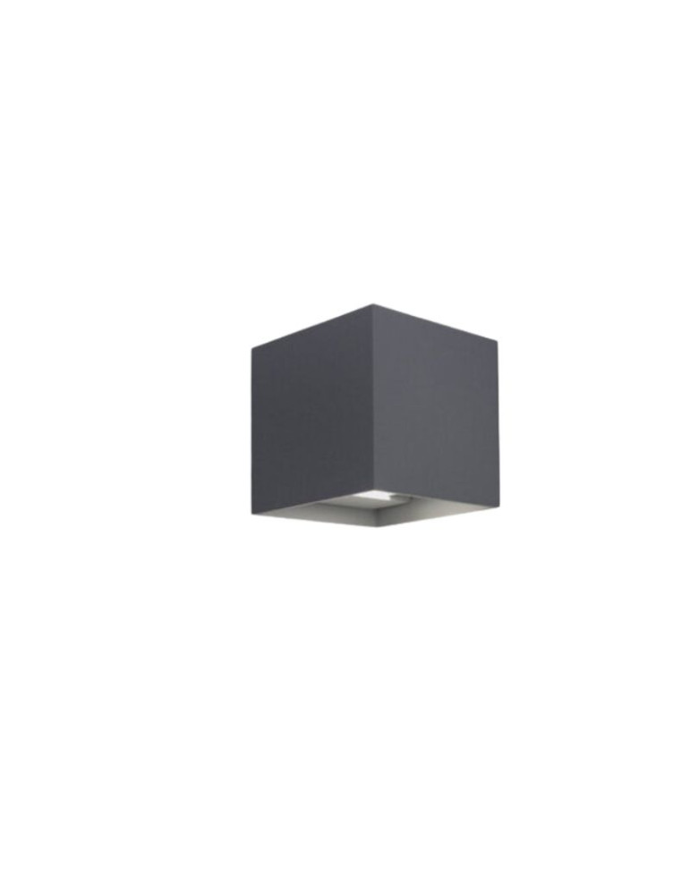 Applique Da Parete In Alluminio 20W MARBELLA BIG SQUARED Antracite Doppia Emissione BOT LIGTHING MARBELLA20GQK