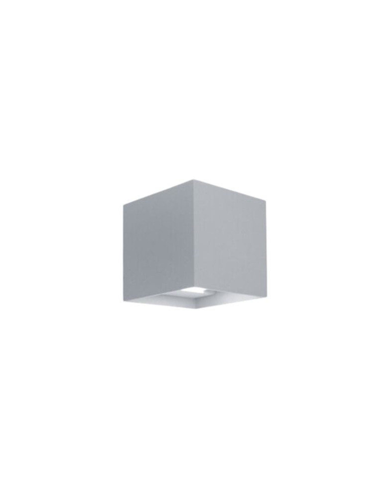 Applique Da Parete In Alluminio 20W MARBELLA BIG SQUARED Grigio Marina Doppia Emissione BOT LIGTHING MARBELLA20MQK