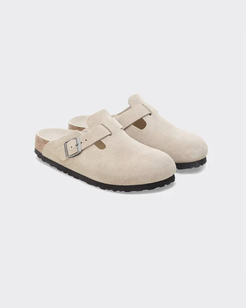 Ciabatte Boston Suede Leather Oyster