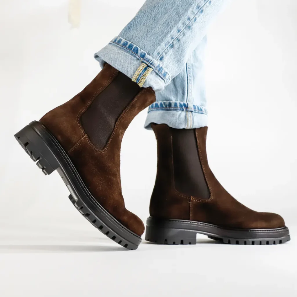 Club Style Chelsea Boot Mid Camoscio Marrone stivaletto donna