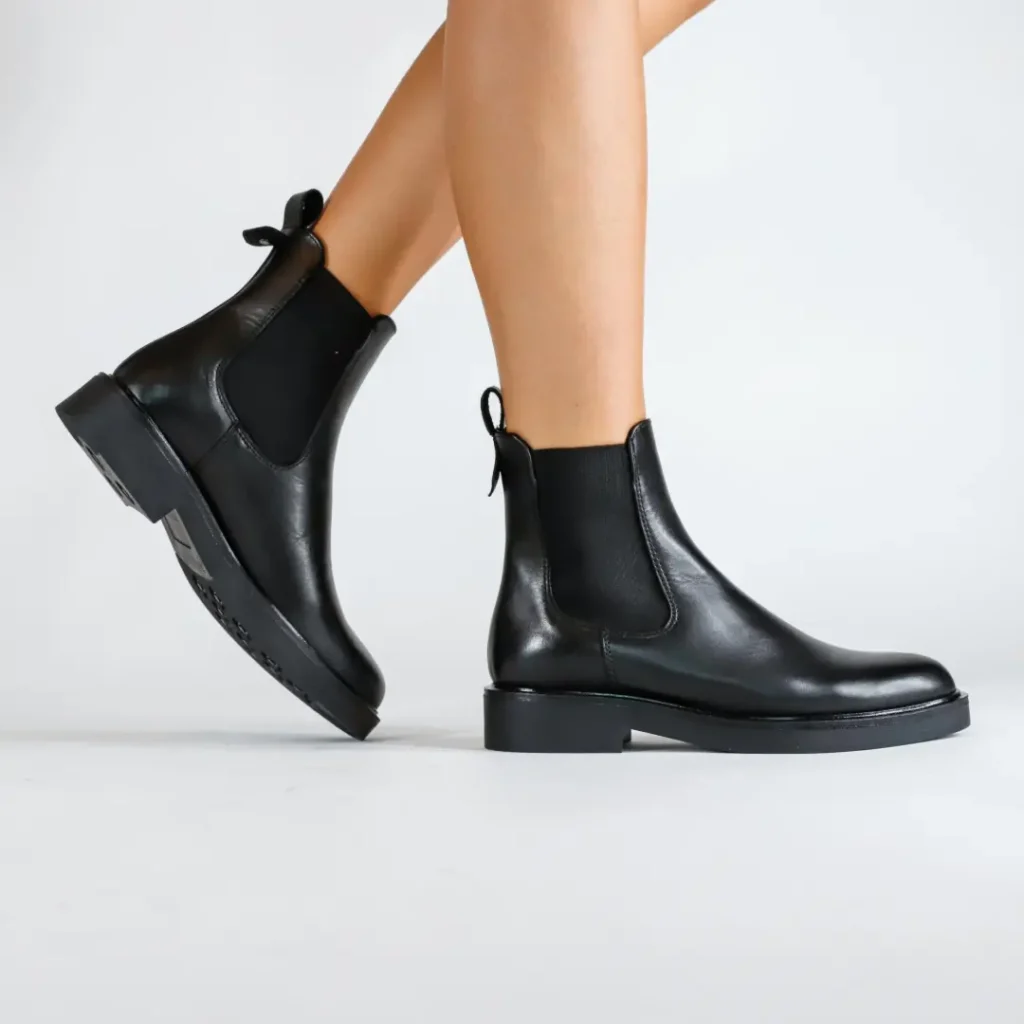 Club Style Chelsea Boot Pelle Nero stivaletti donna