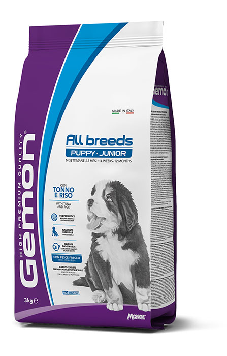 GEMON PUPPY JUNIOR TONNO RISO 3 KG