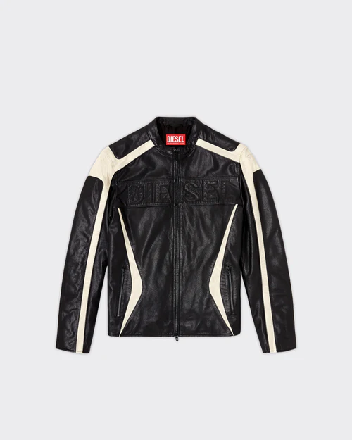 Giacca Biker Leather L Adam Nera
