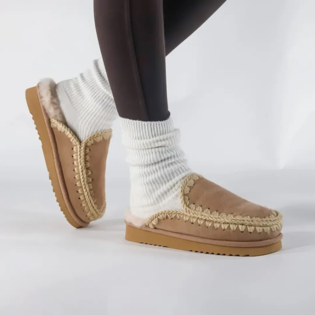 Mou Eskimo Slipper Suede Camel donna mu101125a