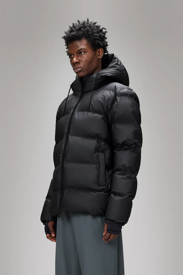 Puffer alta nero impermeabile