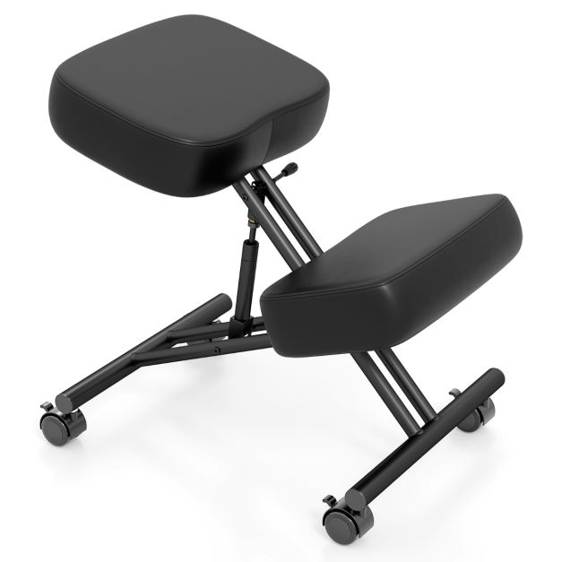 Sedia ergonomica regolabile in altezza per inginocchiarsi, Sedia ergonomica con sedile angolato Nero