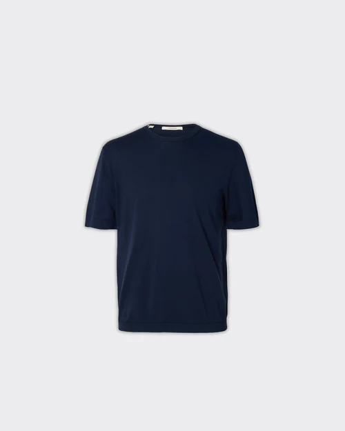 Selected Homm T Shirt Torino Knit Blu
