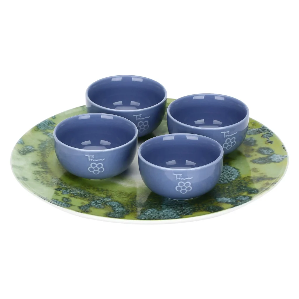 Set 4 ciotoline con vassoio, Oasi