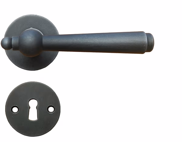 Set di maniglie a leva Häfele Startec modello MÜNCHEN Ö NORM nero antico, BB punta colorata