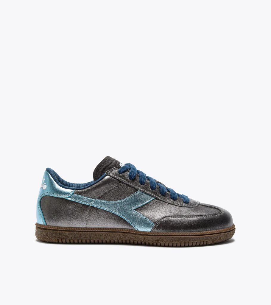 Sneakers trainer metalized grigio