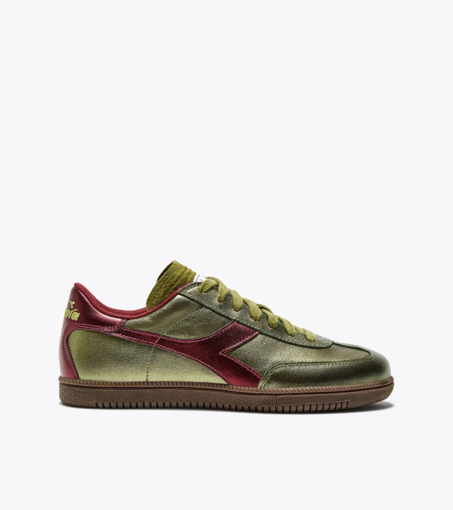 Sneakers trainer metalized verde