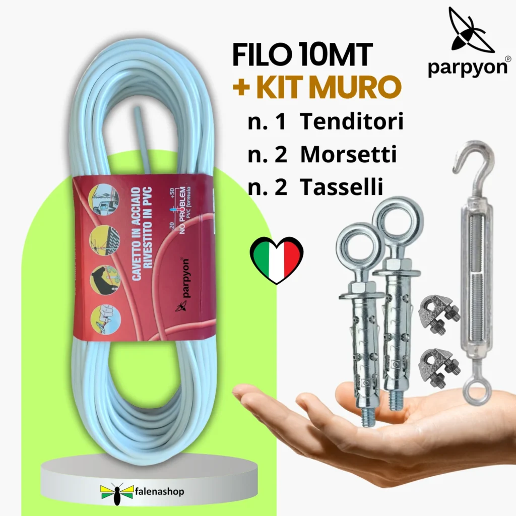 Filo per stendere il bucato esterno kit a nuro