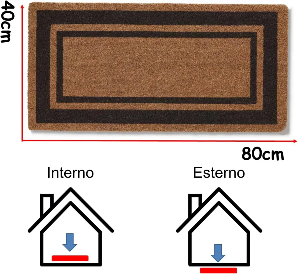 Zerbino cocco misure 80x40 marrone