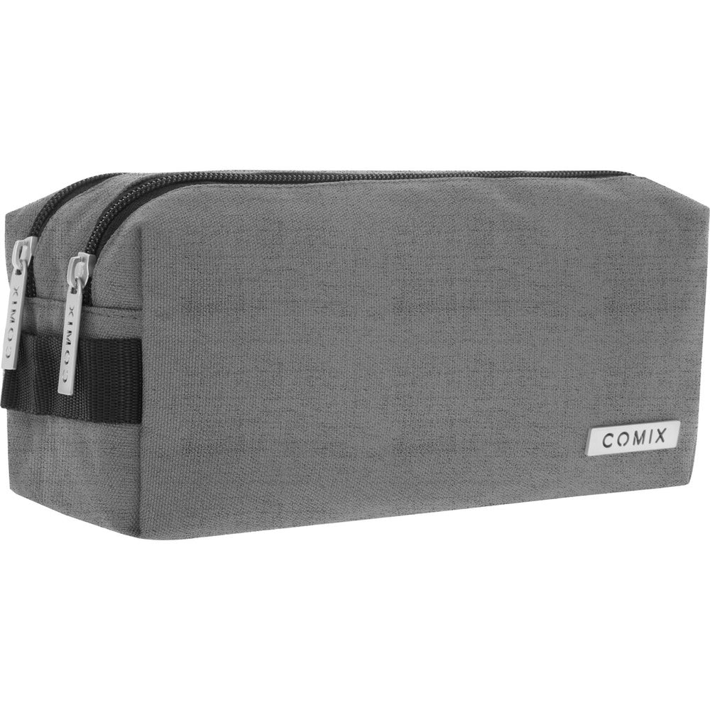 Astuccio 2 Zip COMIX Monocolore grigio melange