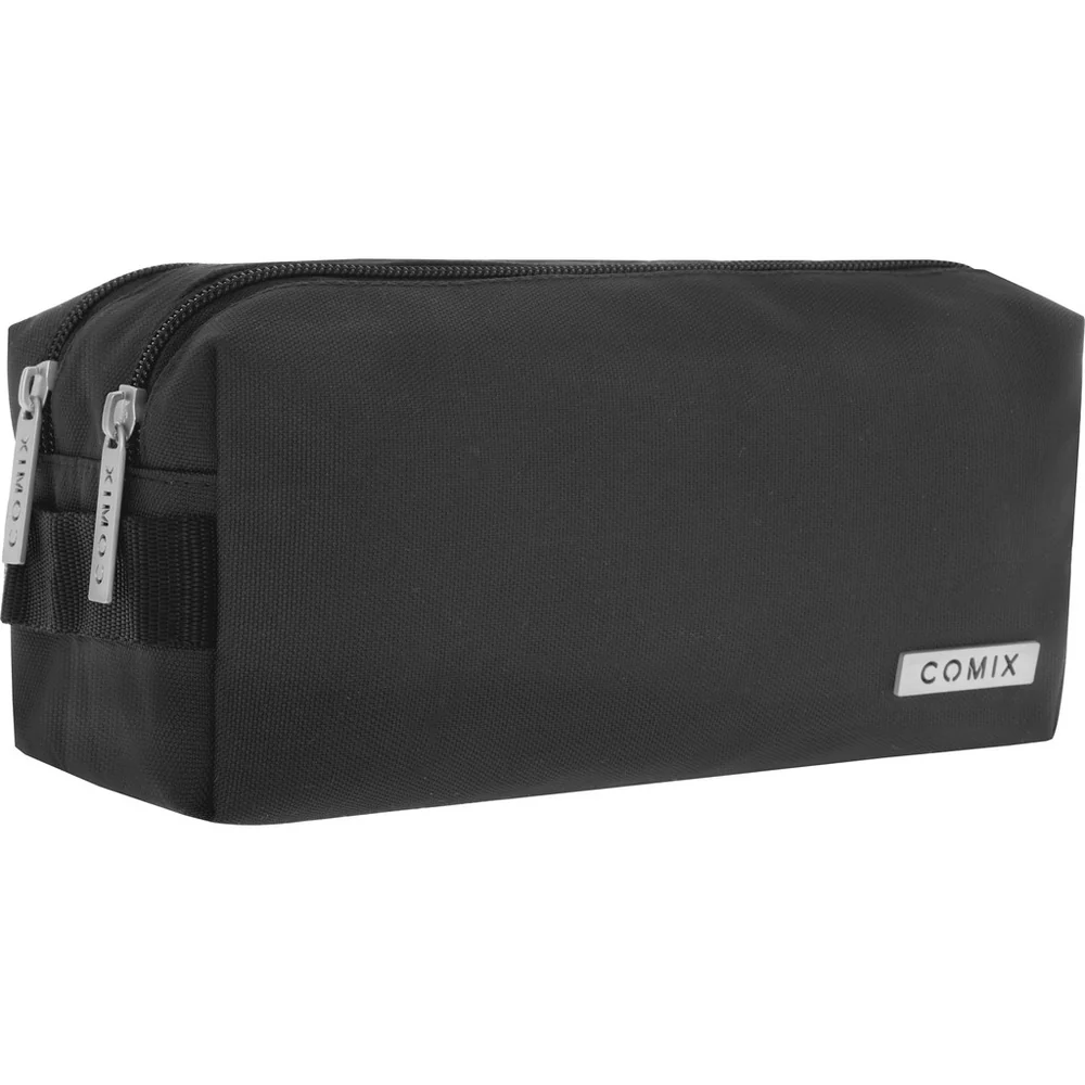 Astuccio 2 Zip COMIX Monocolore nero