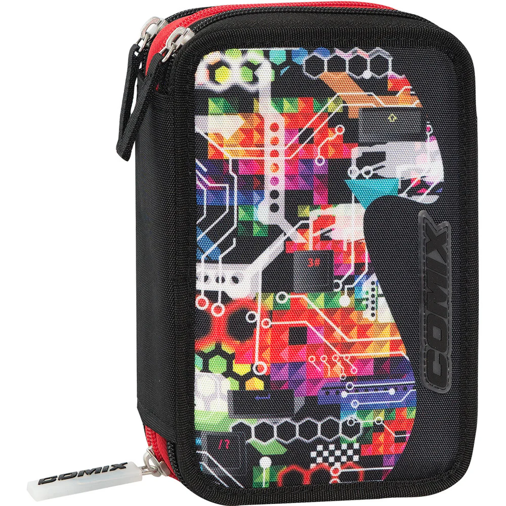 Astuccio 3 Zip COMIX Wave nero