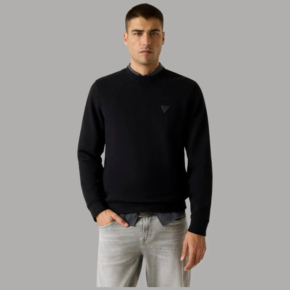Felpa Guess Uomo Patch Logo Comoda e Stile Casual