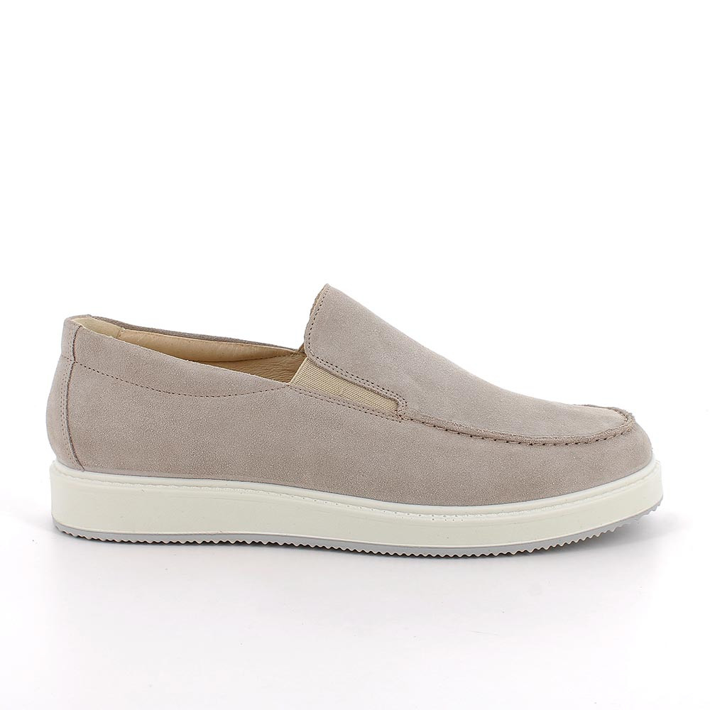 Mocassini da uomo beige con elastico