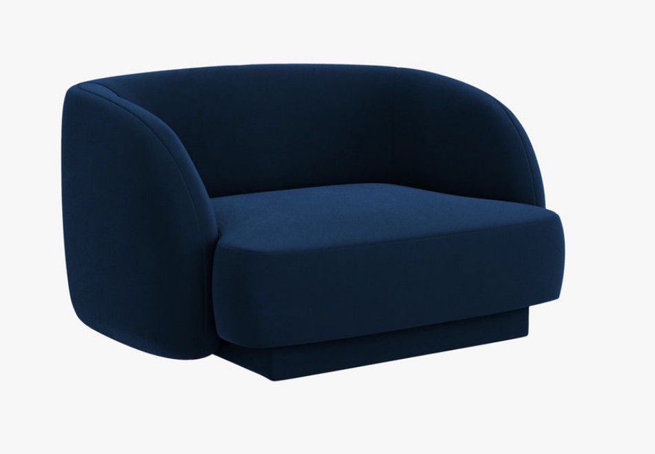 Poltrona Miley in velluto – L103 cm