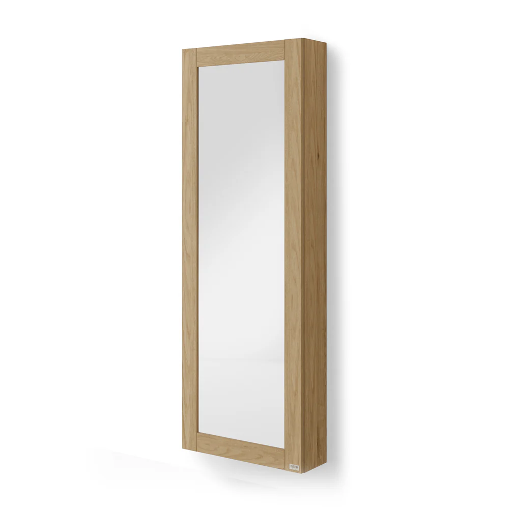 Scarpiera con specchio sospesa Rachele 170x60 cm, Rovere Naturale