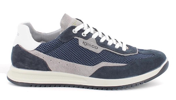 Sneakers da uomo blu con lacci2