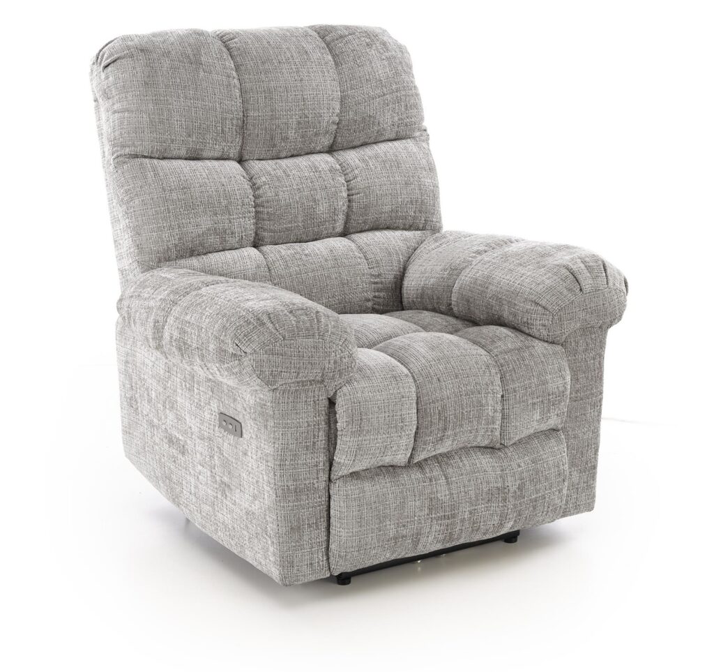 Amore – Poltrona relax elettrica in tessuto grigio chiaro