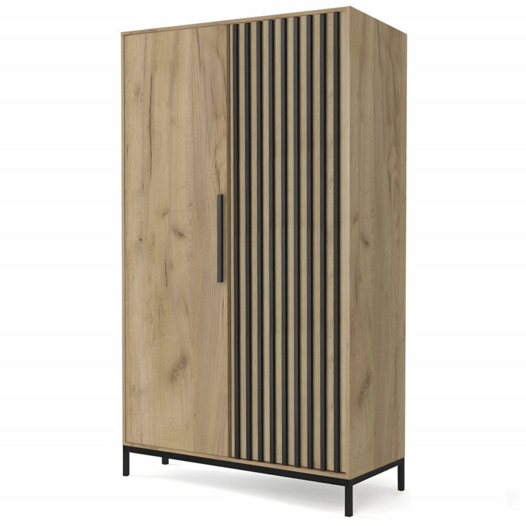 Armadio Lamino S 1 in rovere artigianale nero