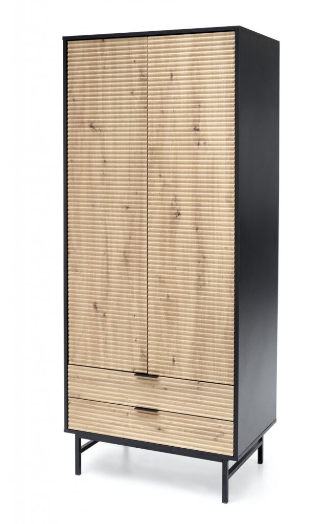 Armadio Murano S 1 in rovere artigianale nero