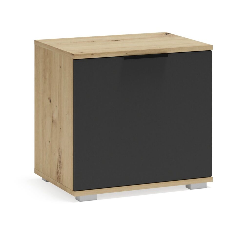 CLIF ST 50 – Mobiletto in rovere Artisan e antracite – 50x38x48 cm