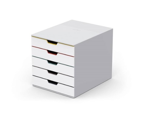 Cassettiera Durable Varicolor 5 cassetti 28x35,6x29,2 cm profili colorati