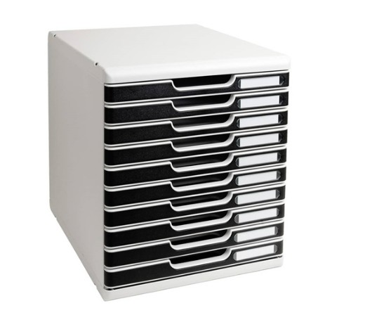 Cassettiera Modulo A4 Multiform grigio nero 10 Cassetti