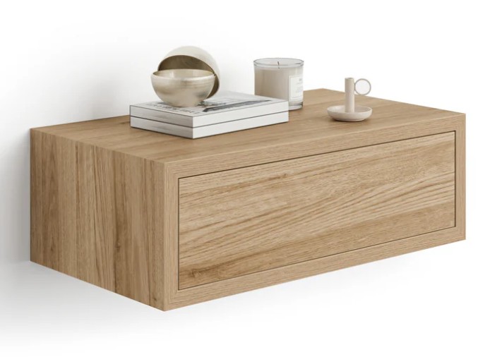 Comodino sospeso Riccardo, Rovere Naturale